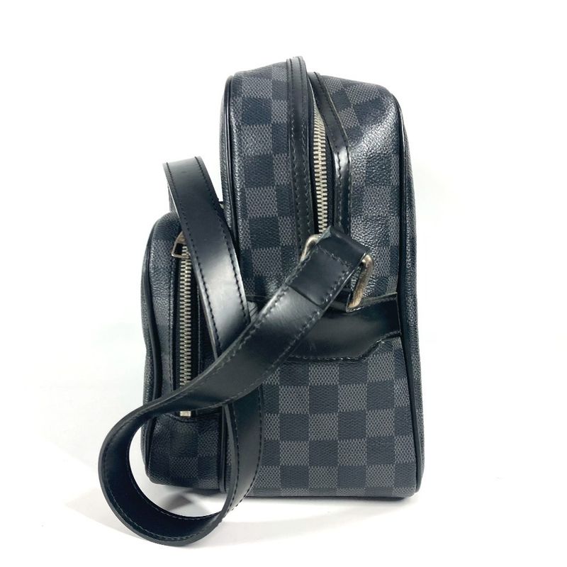 Louis Vuitton Io Shoulder Bag N45252 Damier Graphite Canvas Black