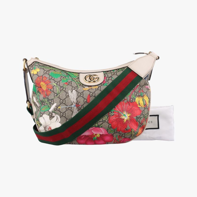 Guccigg Supreme Flora Ophidia White X Beige X Multicolor PVC Coated Canvas
