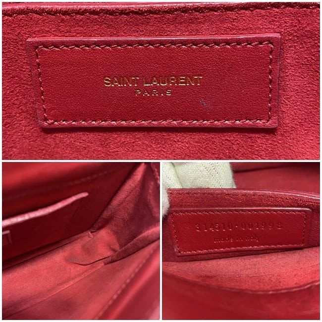 Saint Laurent Semi Shoulder Bag Red Chain