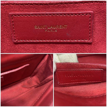 Saint Laurent Semi Shoulder Bag Red Chain
