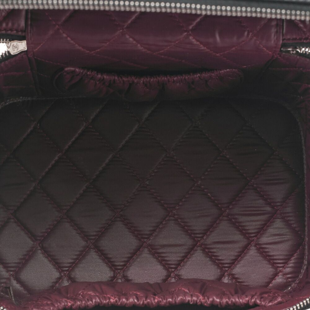 Chanel Matelasse Vanity Handbag Lambskin Black With Silver Hardware Ladies Bag