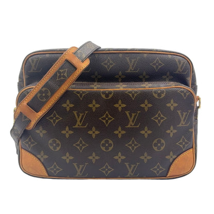 Louis Vuitton Nile Monogram Leather Brown Light Shoulder Bag Gold