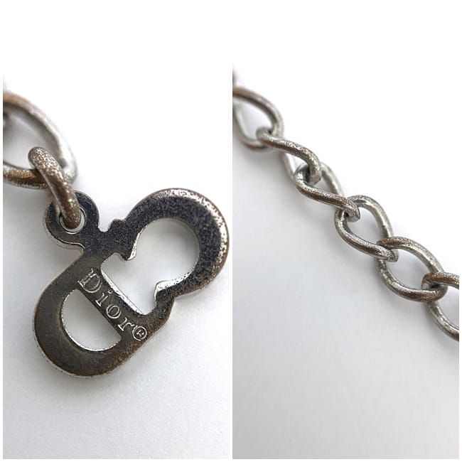 Christian Dior Logo Necklace Ec21018 Silver