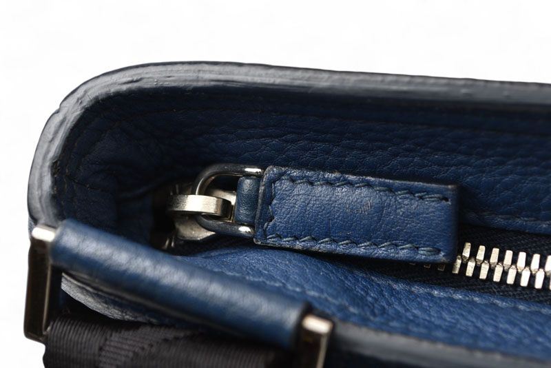 Prada Shoulder Bag Prada Cross Body Bag Vitello Daino Deerskin Navy Triangle