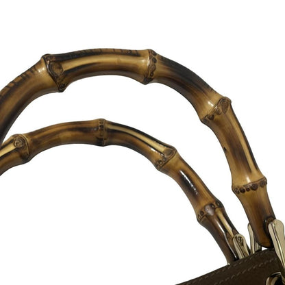 Gucci Bamboo Shopper Tote Bag 323658 Dark Brown Leather