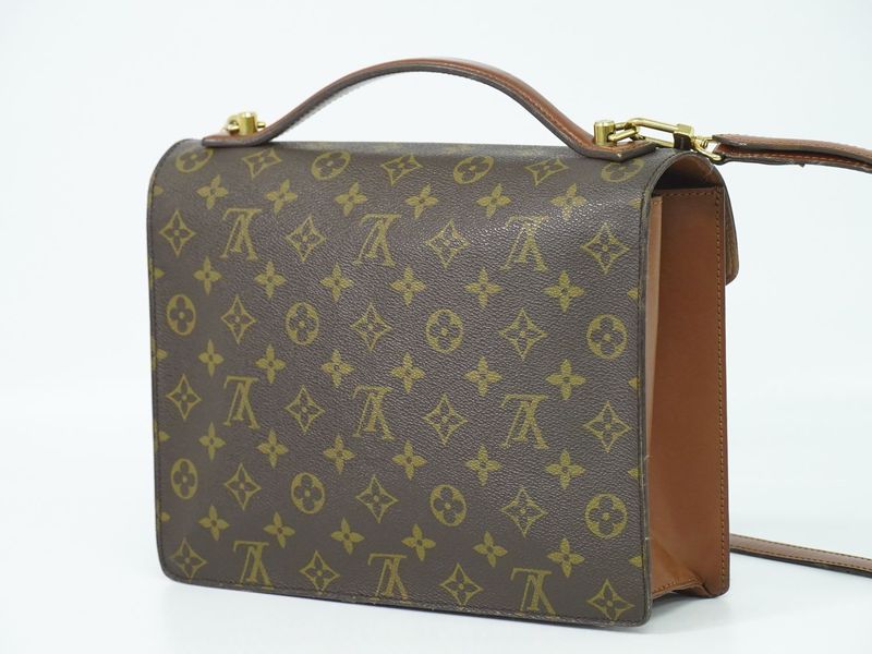 Authentic Louis Vuitton LV Monogram 2WAY Shoulder Bag Handbag Brown M51185