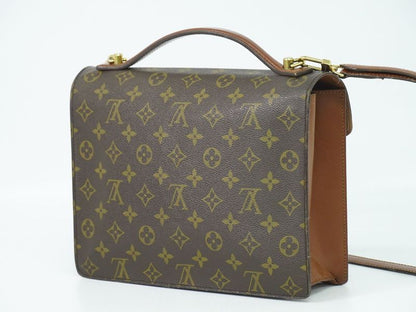 Authentic Louis Vuitton LV Monogram 2WAY Shoulder Bag Handbag Brown M51185