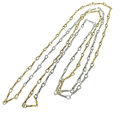Christian Dior Metal Twisted Chain Long Necklace Gold Silver 346774 Necklace