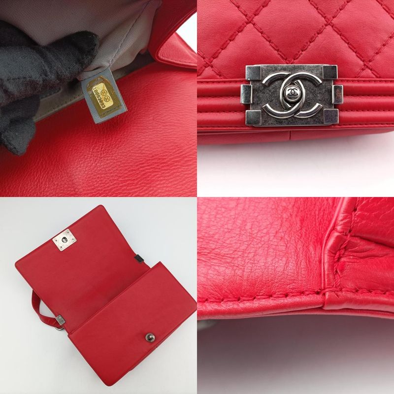 Chanel Boy Chanel Red Leather A92105 18883093