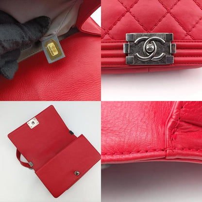 Chanel Boy Chanel Red Leather A92105 18883093