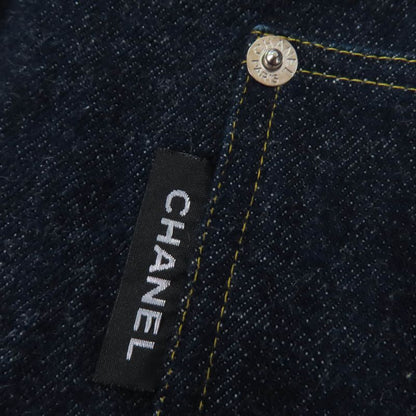 CHANEL Vintage 100% Cotton Denim Jacket Indigo Women's Approx Size M Equivalent