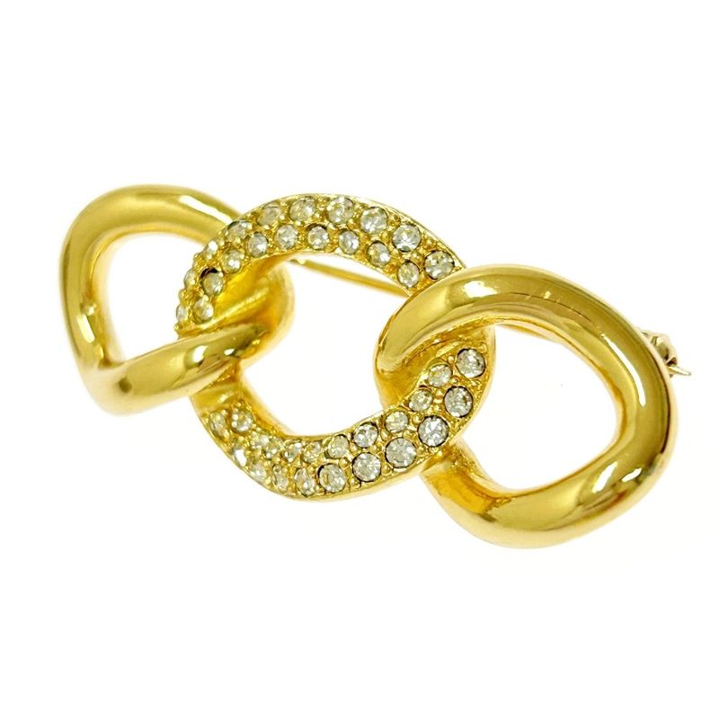 Christian Dior GP Rhinestone Brooch Ladies 307389 Brooch with Box