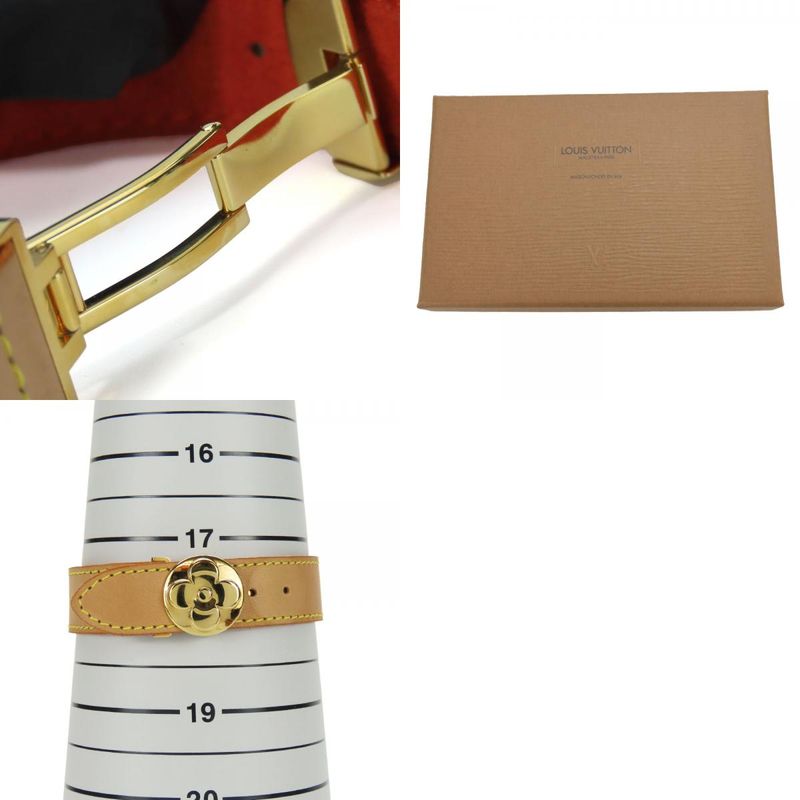 Louis Vuitton Bracelet Good Luck Bracelet M64448 Nubuck Leather Metal Beige