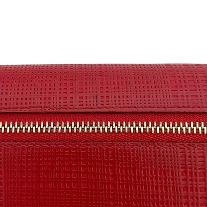 Loewe Bifold Long Wallet Red Linen 10188k98 Wallet Excellent Condition Leather