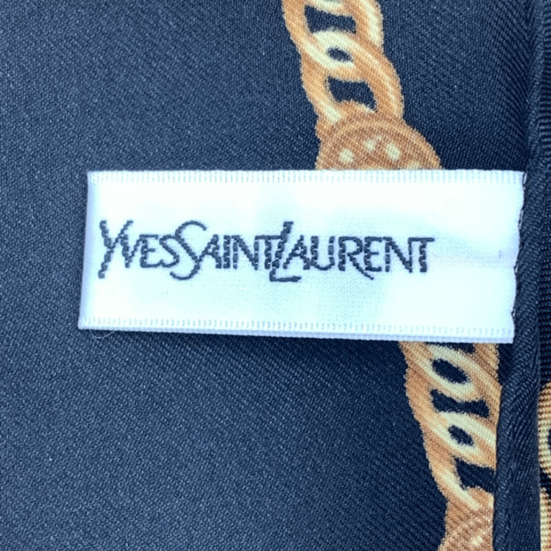 YVES Saint Laurent Yves Saint Laurent Scarf Heart Chain Pattern 100% Silk