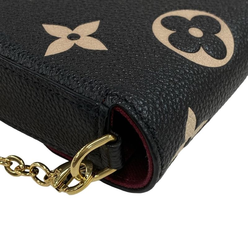 Louis Vuitton Wallet Bicolor Monogram Empreinte Pochette Felicie M80482 Black