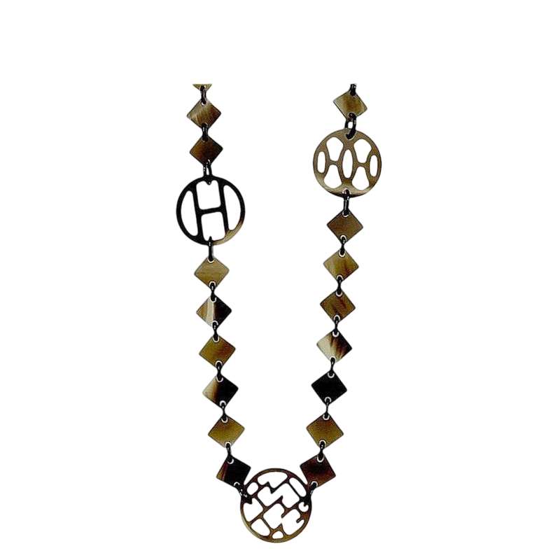 Hermes Necklace Lena Brown Beige Gradient