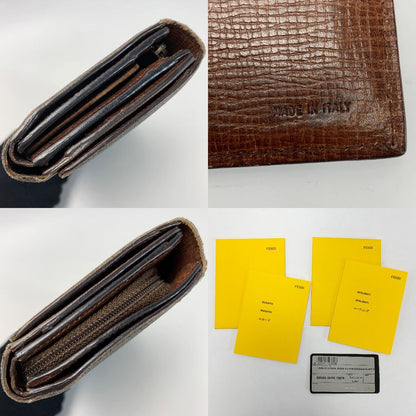Fendi Zucca 8m0065 Brown Trifold Long Wallet Men's Women's