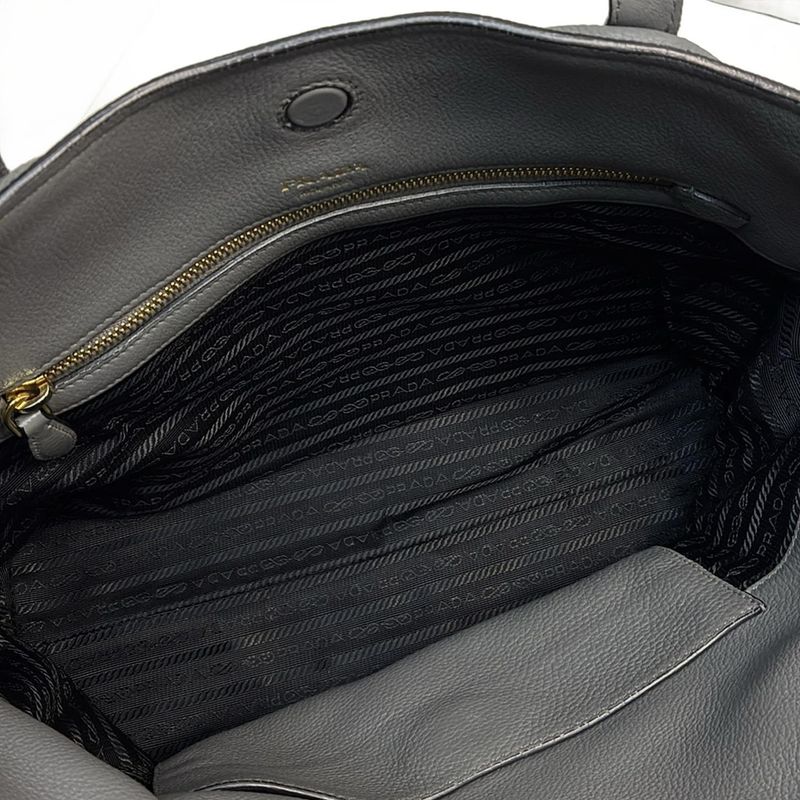 Prada Tote Bag - 1bg048 Grey Leather