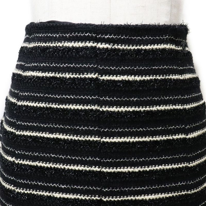 Chanel Flared Skirt P19873v11554 Tweed Black Ladies Skirt