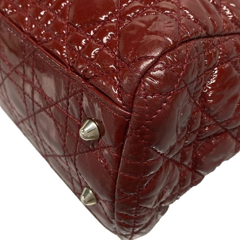 Dior/christian Dior Tote Bag Canage Stitch Red Leather