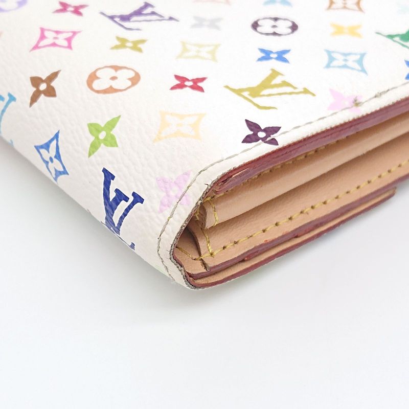 Louis Vuitton Sarah Bron Multicolor Beige Long Wallet Foldable Wallet Box/storag