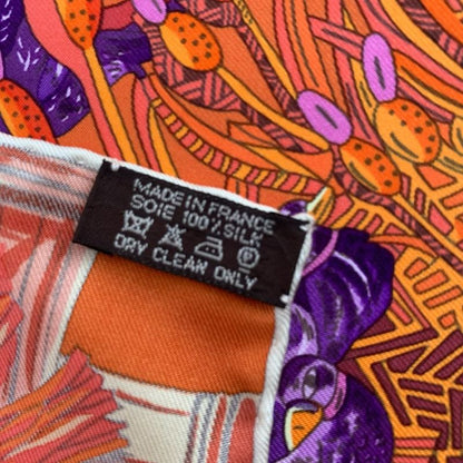 Hermes Carre 90 Scarf AU FIL DU Carre At Your Service 100% Silk