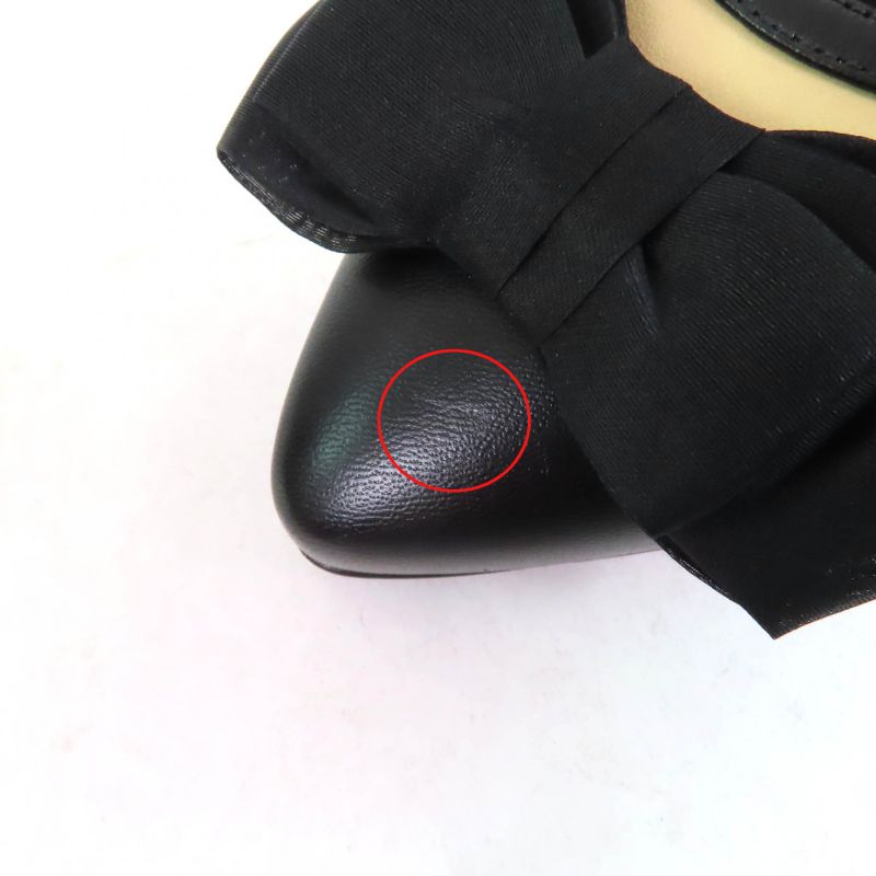 CHANEL 17P G32397 Ribbon Design With Coco Mark Hardware Bicolor Leather Pumps