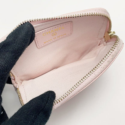 Chanel Matelasse Pink Coin Case Coin Purse Caviar Skin Ladies Gold Hardware
