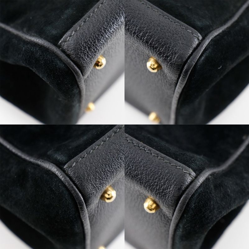 Gucci Bamboo Tote Old Gucci Suede Black Women's Tote Bag