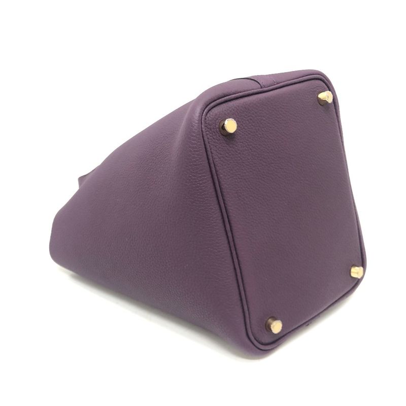 Hermes Handbag Picotin Lock PM Taurillon Clemence Cassis And Gold Hardware