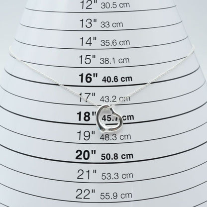 16mm (0.63in) Tiffany & Co Open Heart Necklace Size S 25-311