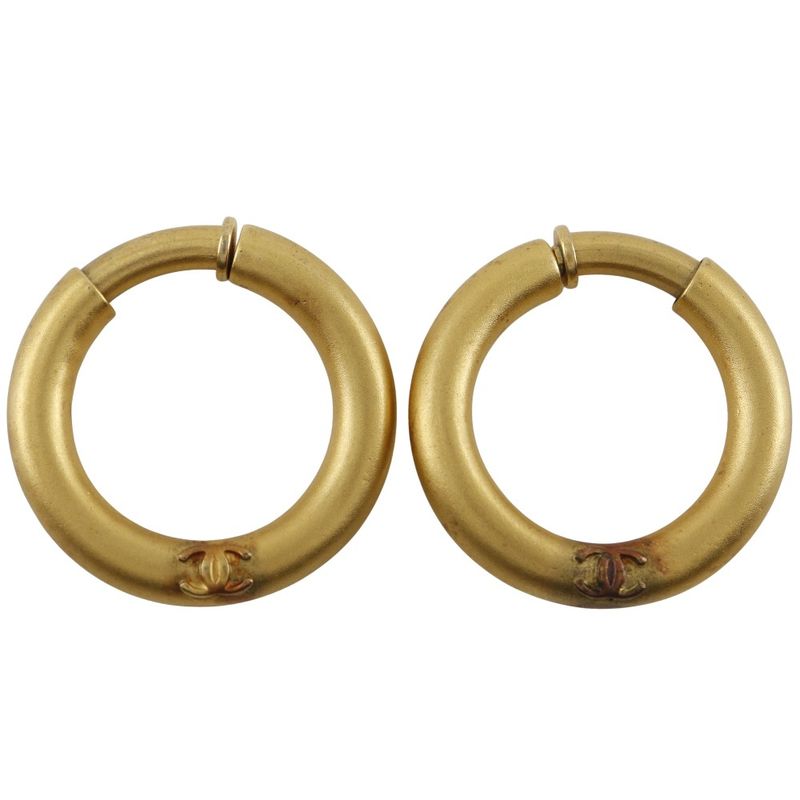 Chanel Coco Loop Vintage Gold Plated Ladies 22.6g Earrings