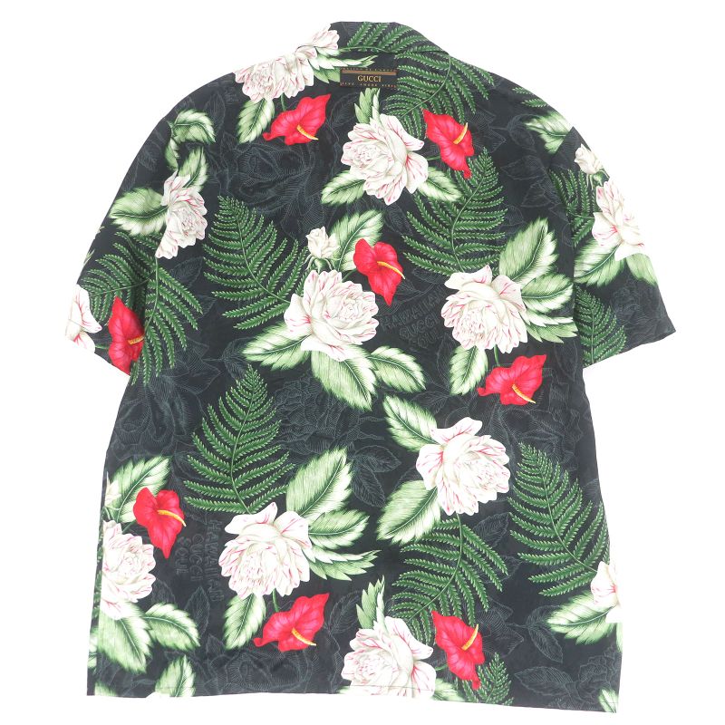 Gucci 624524/619073 Silk-blend Short-sleeved Aloha Shirt And Shorts Set-up
