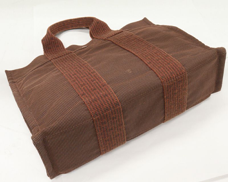 Hermes Tote Handbag Her Line Tote PM Canvas Brown