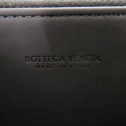 Bottega Veneta Round Zipper Debossed Intrecciato 593217 Rubber Black Long