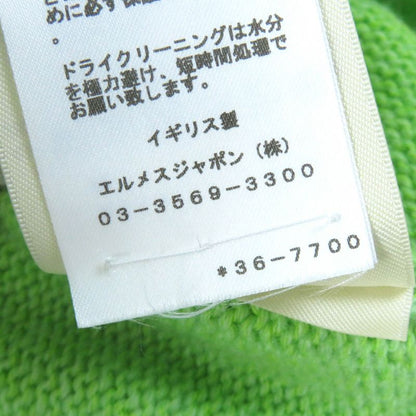 Hermes 23SS Cashmere Cotton Long Sleeve Cropped Knit With Logo Hardware Green