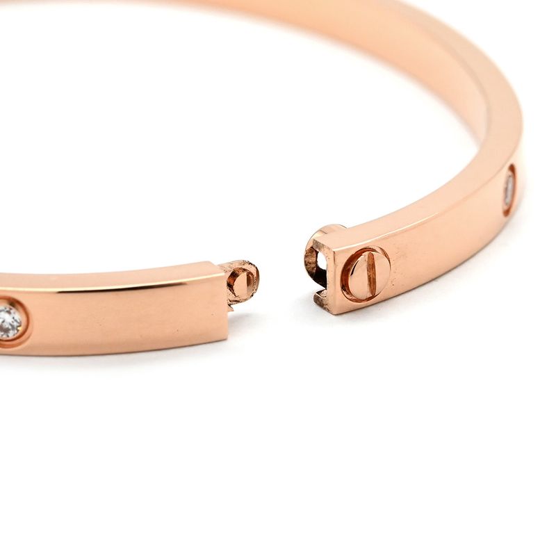 Cartier Bracelet Love Bracelet Half Diamond 6p Diamond 18k Pink Gold Diamond