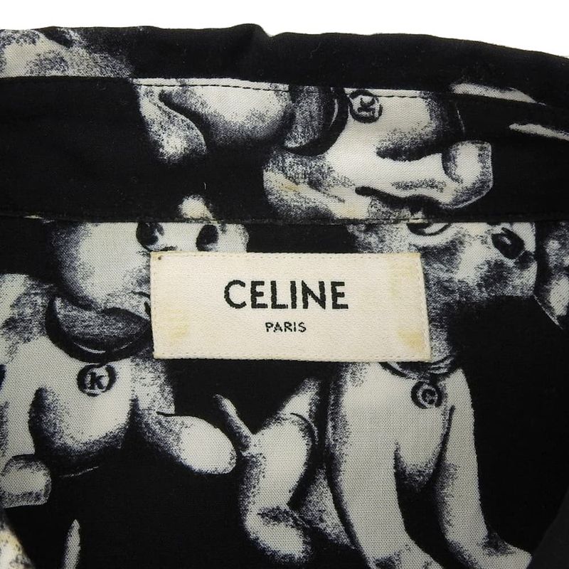 Celine Allover Dog Shirt Top Men's Black/white 38 2c717307q 38