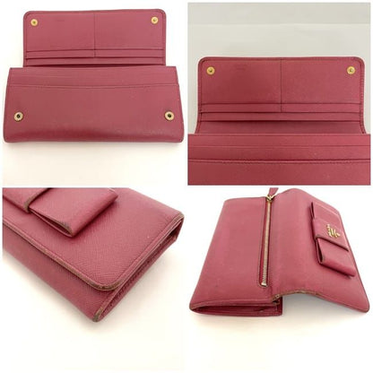 Prada Bifold Long Wallet Pink 1m1132 Wallet Saffiano Leather