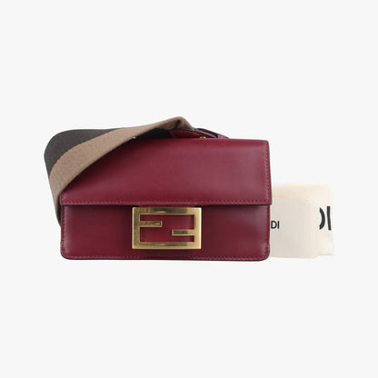 Fendi Baguette Mini Wine Red Leather 8bs039 8bs039-aaiw-209-0189