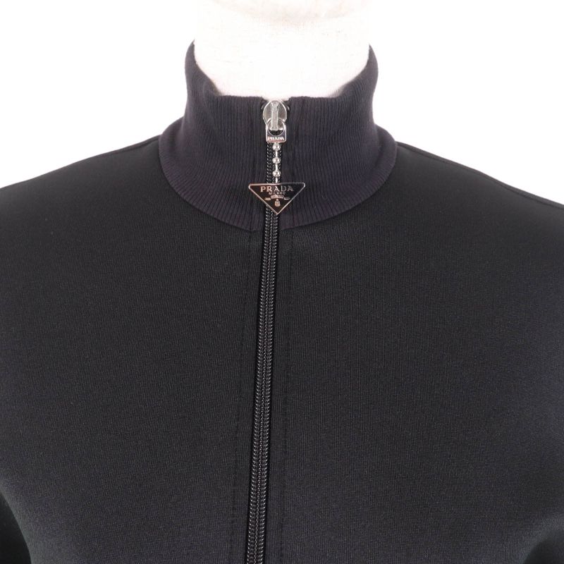 Prada 2023 P3k43 Jersey Dress With Triangle Charm Black 36 Made In Italy