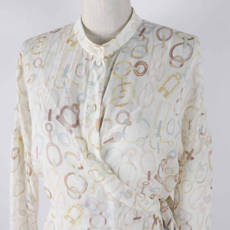 Hermes 23AW 3h0514dn 100% Silk Chaine D'ancre Design Do Re Boucles Pattern