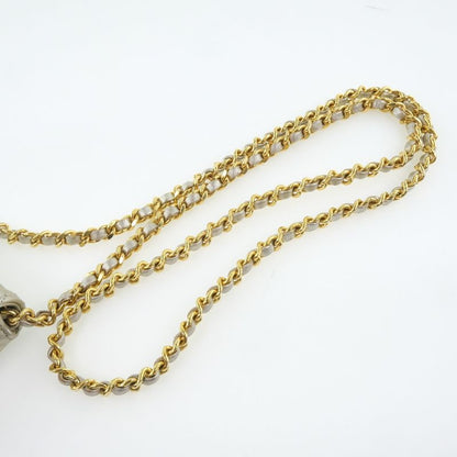 Chanel Chain Pochette Micro Matelasse Calf Silver Ladies Shoulder Bag