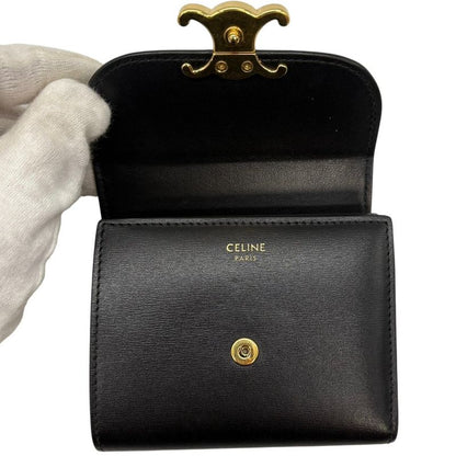 2992 Celine Small Flap Wallet Triomphe Shiny Calfskin 10d783dpv.38no Trifold