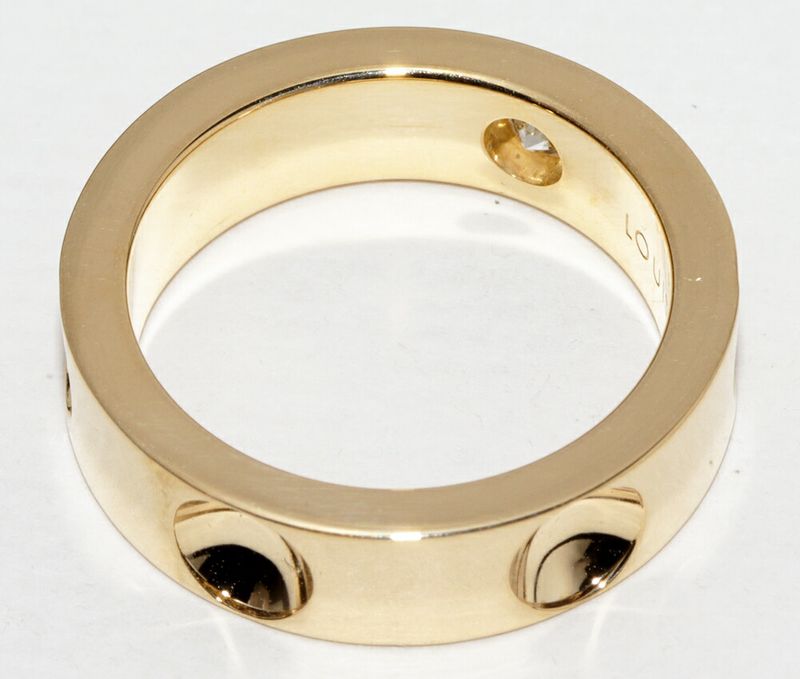 Louis Vuitton 18K Yellow Gold Diamond 1P (010ct) Petite Burg Empreinte Ring