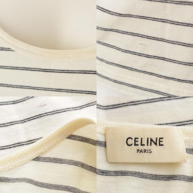Celine Triomphe Striped Tank Top 2x393680i Ivory L