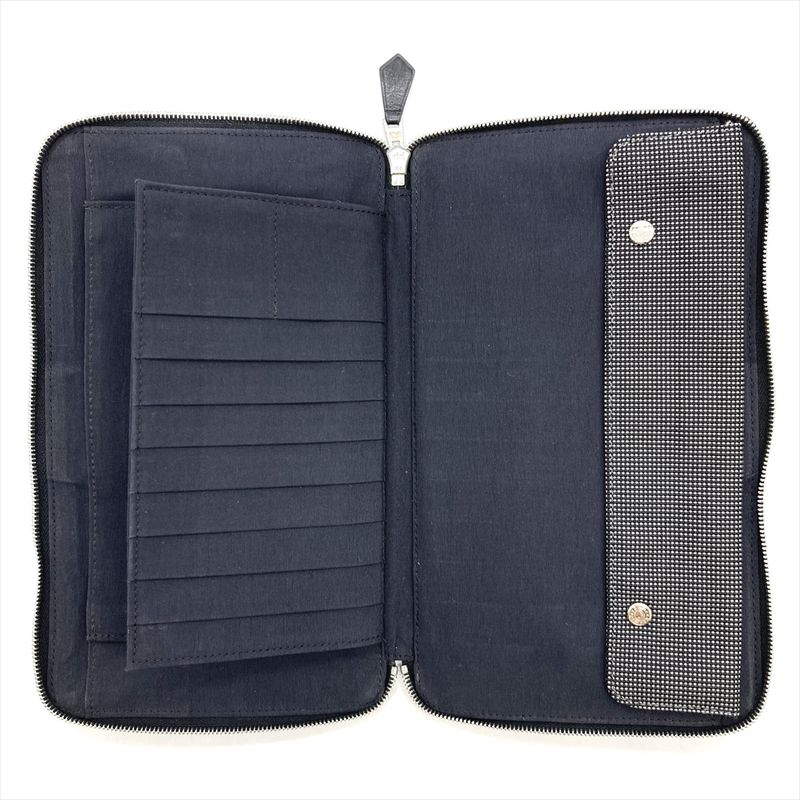 Hermes Perth GM Her Line Round Zipper Gray Silver Hardware Unisex