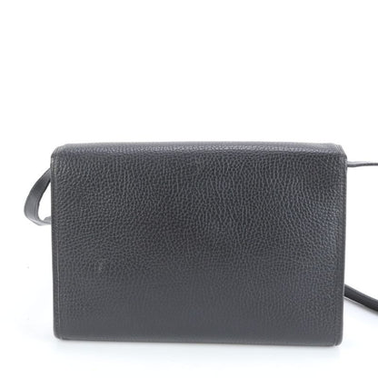 Vintage Christian Dior CD Logo Leather Shoulder Bag Crossbody Black Women EUE