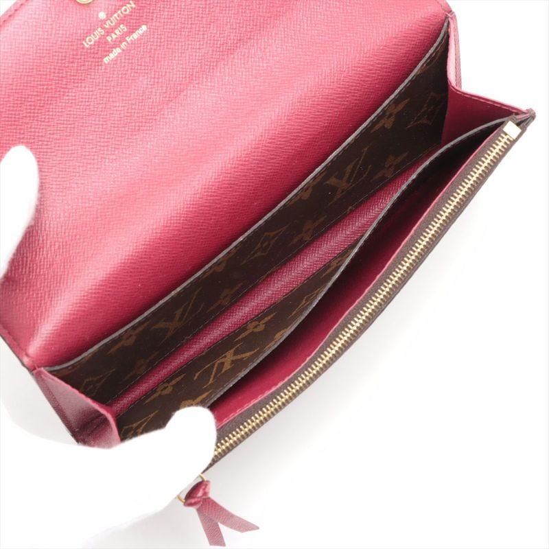 Louis Vuitton Monogram Portefeuille Emilie Zipper Long Wallet M41943 Brown ×